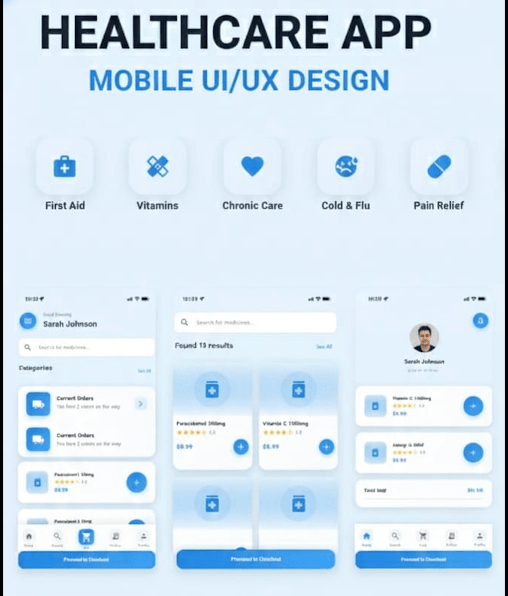 MediConnect - Flutter Pharmacy App - Developed a production-ready pharmacy e-commerce mobile app using Flutter and GetX with MVVM
architecture. Implemented complete user flow, including authentication, product browsing, and shopping cart
3-step checkout, order management, and profile screens. Followed Material Design 3, clean code standards,
and null safety principles.